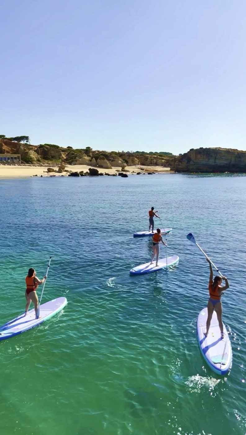 SUP paddleboard Algarve cliffs